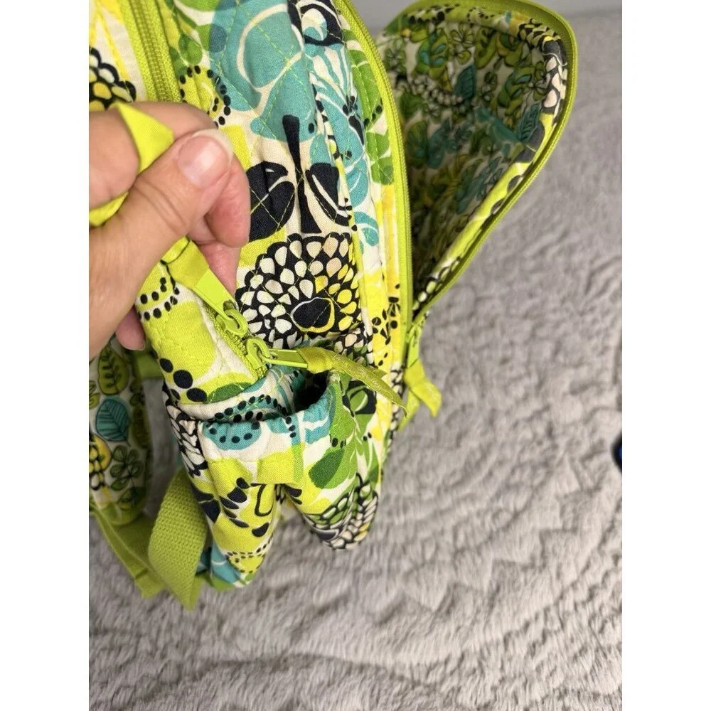 Vera Bradley Retired Floral Quilted Backpack – Green/Blue
